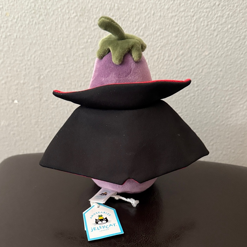 Retired NEW Jellycat Vivacious Eggplant Vampire Halloween Plush Spooky FAST SHIP - Picture 3 of 8
